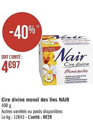 Cire Divine Monoï Des îles Nair