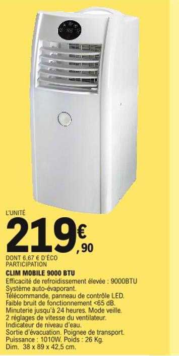clim mobile 9000 btu
