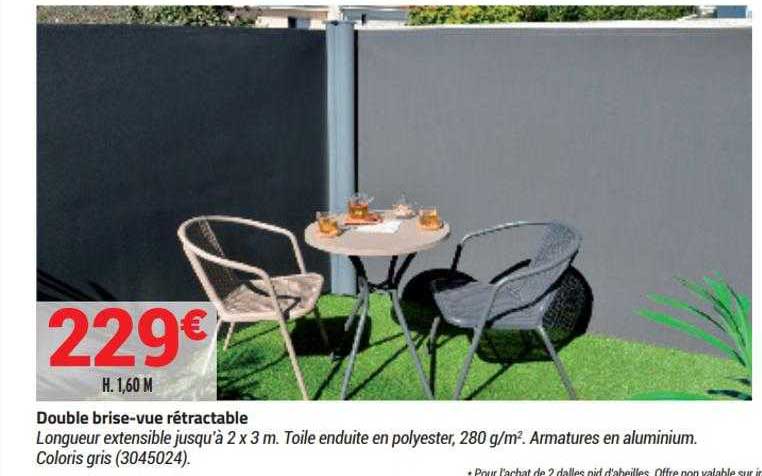 double brise-vue rétractable