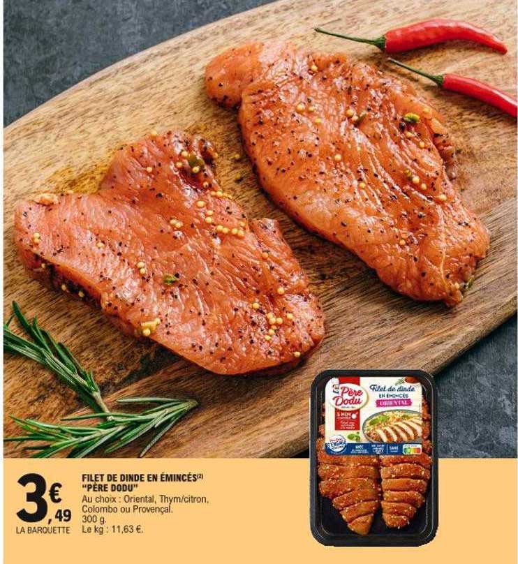 filet de dinde en émincés "père dodu"