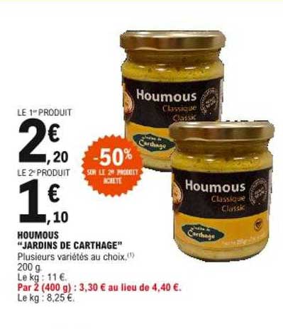 houmous "jardins de carthage"