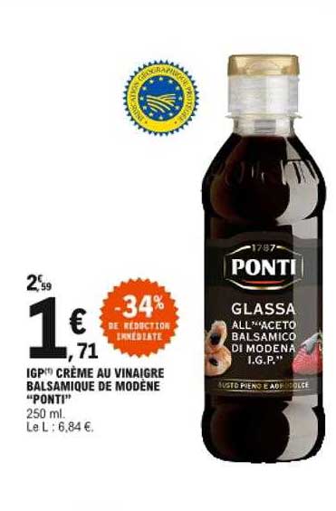 Igp Crème Au Vinaigre Balsamique De Modène "ponti"