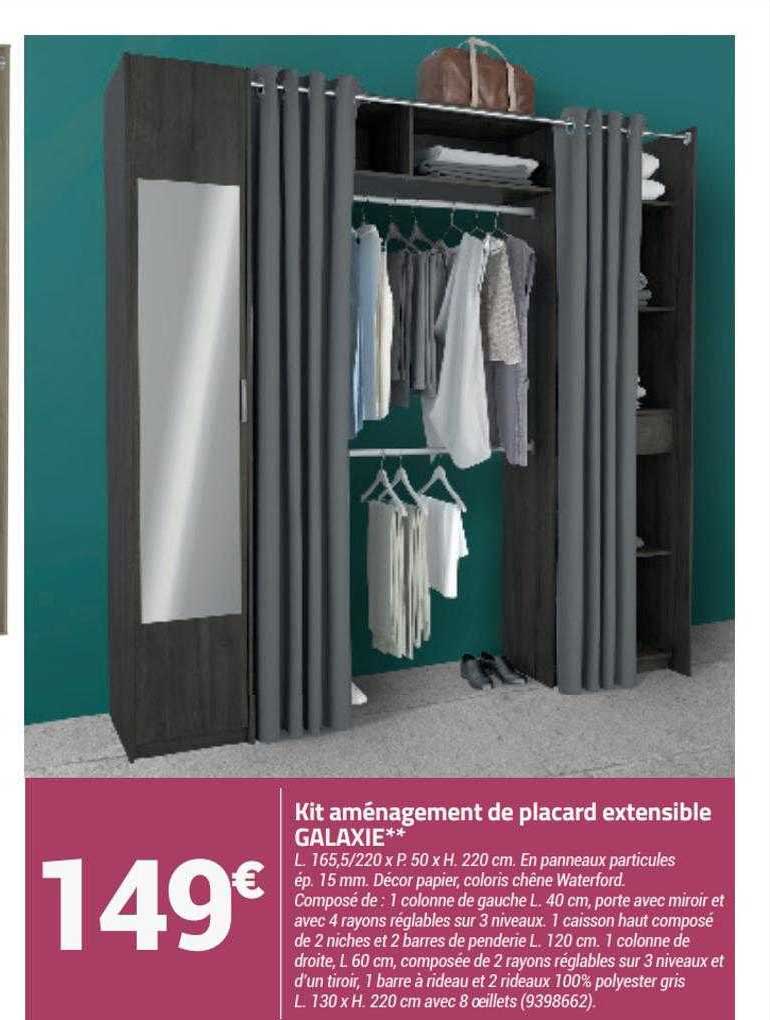 kit aménagement de placard extensible galaxie