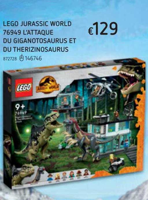 lego jurassic world 76949 l'attaque du giganotosaurus et du therizinosaurus