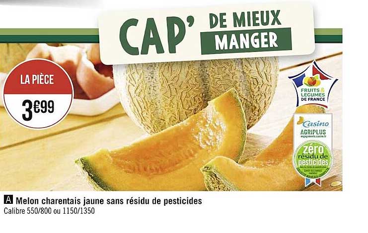 melon charentais jaune sans résidu de pesticides