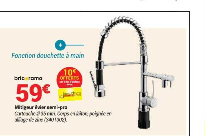 mitigeur évier semi-pro bricorama