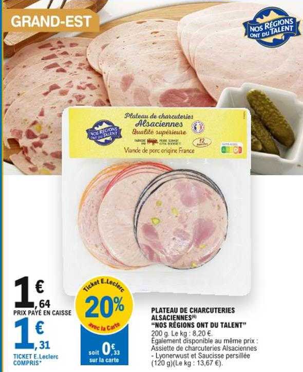 plateau de charcuteries alsaciennes "nos régions ont du talent"