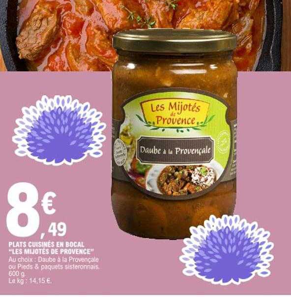 Plats Cuisinés En Bocal "les Mijotés De Provence"