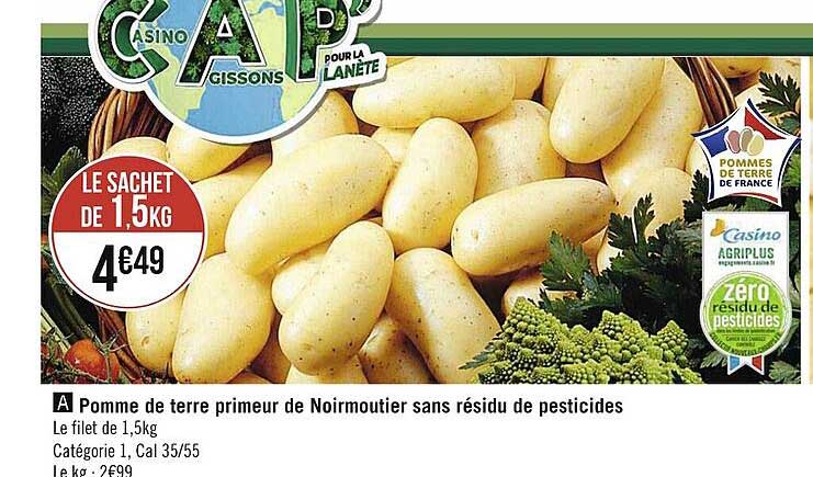 pomme de terre primeur de noirmoutier sans résidu de pesticides