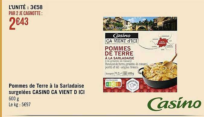 pommes de terre à la sarladaise surgelées casino ca vient d ici
