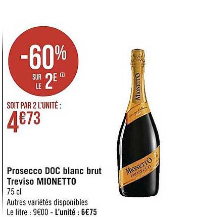 Prosecco Doc Blanc Brut Treviso Mionetto