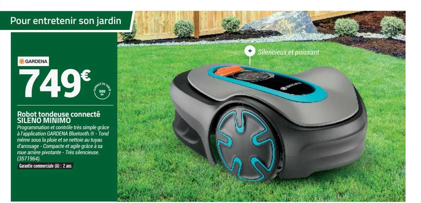 robot tondeuse connecté sileno minimo gardena