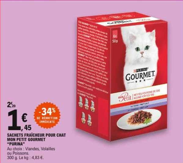 sachets fraîcheur pour chat mon petit gourmet "purina"