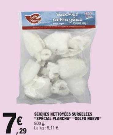 seiches nettoyées surgelées "spécial plancha" "golfo nuevo"