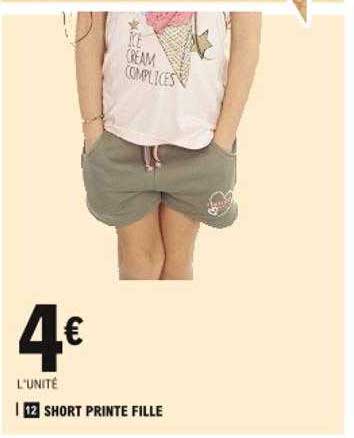Short Printe Fille