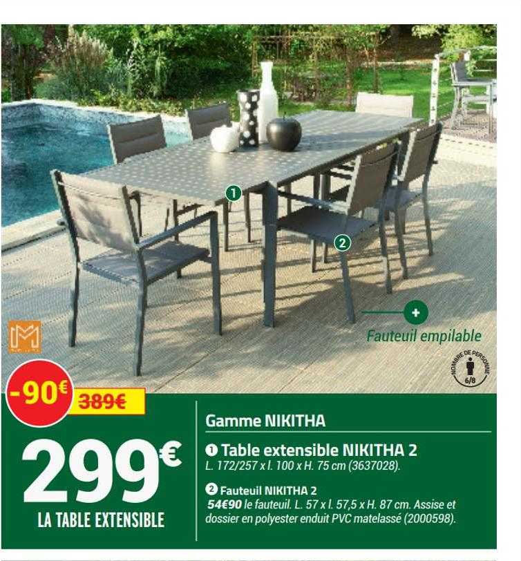 table extensible nikitha 2 fauteuil nikitha 2
