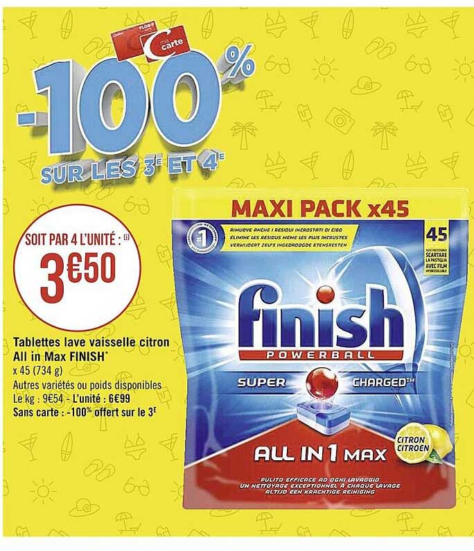 tablettes lave vaisselle citron all in max finish