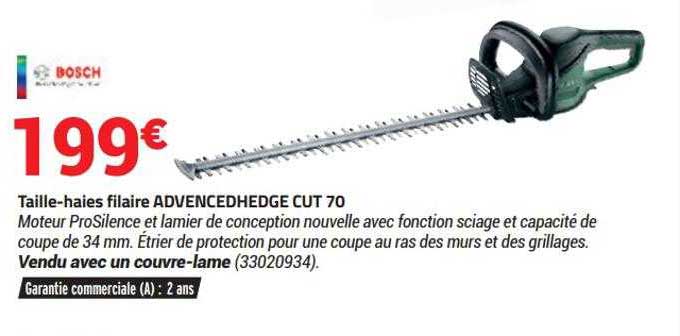 taille-haies filiaire advencedhedge cut 70 bosch