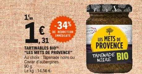 tartinables bio "les mets de provence"