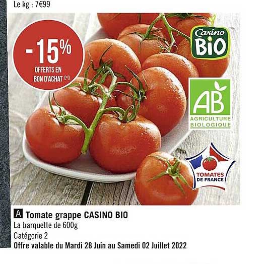 Tomate Grappe Casino Bio