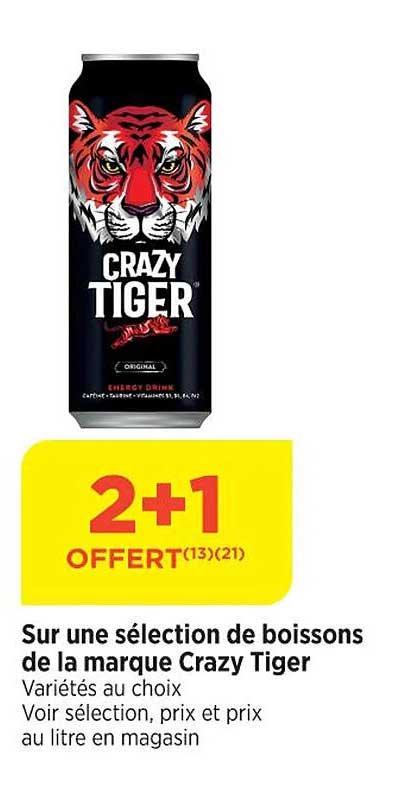 boissons de ma marque crazy tiger