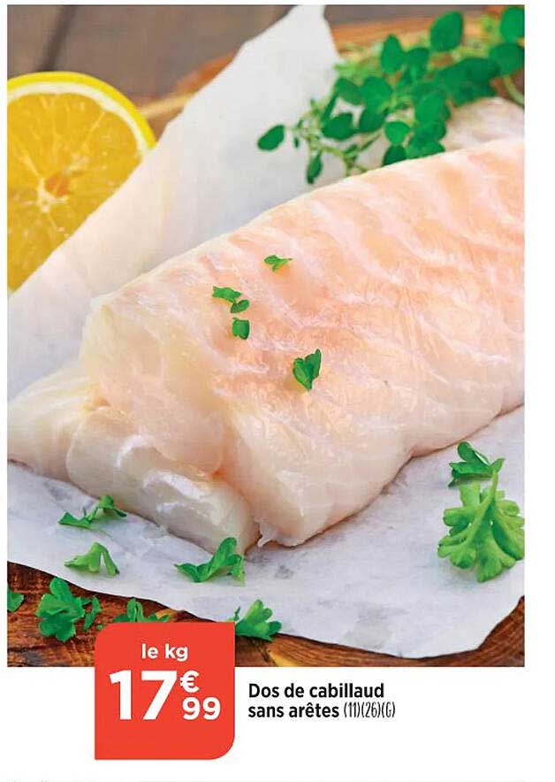 dos de cabillaud sans arêtes