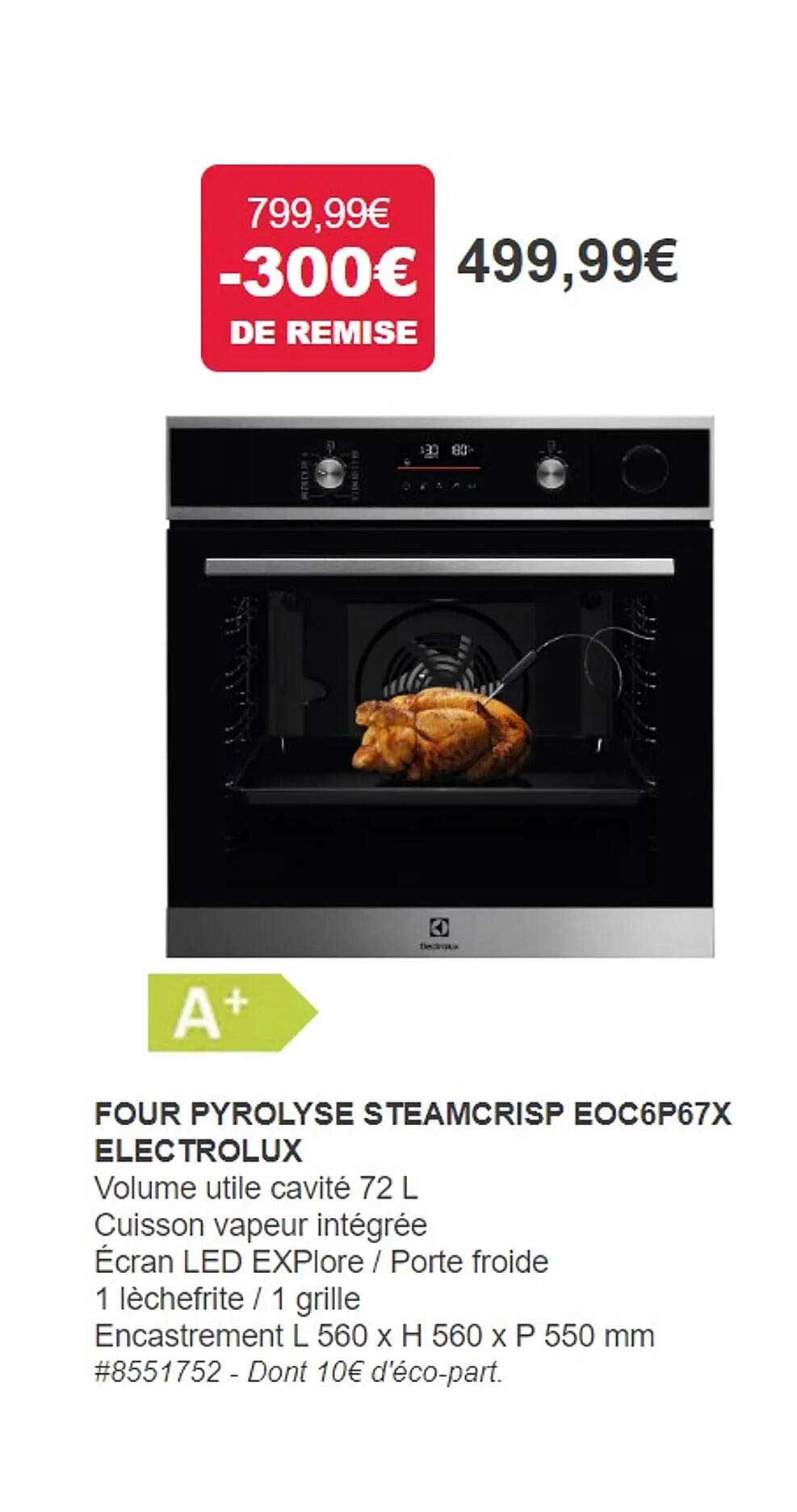 Four Pyrolyse Steamcrisp Eoc6p67x Electrolux