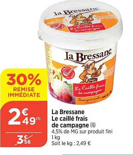 la bressane le caillé frais de campagne