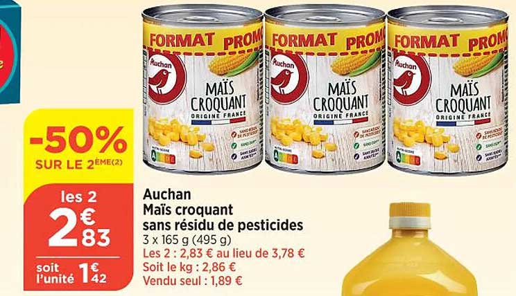 maïs croquant sans résidu de pesticides