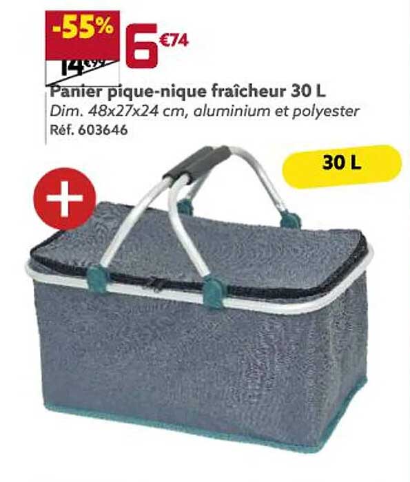 panier pique-nique fraîcheur 30 l