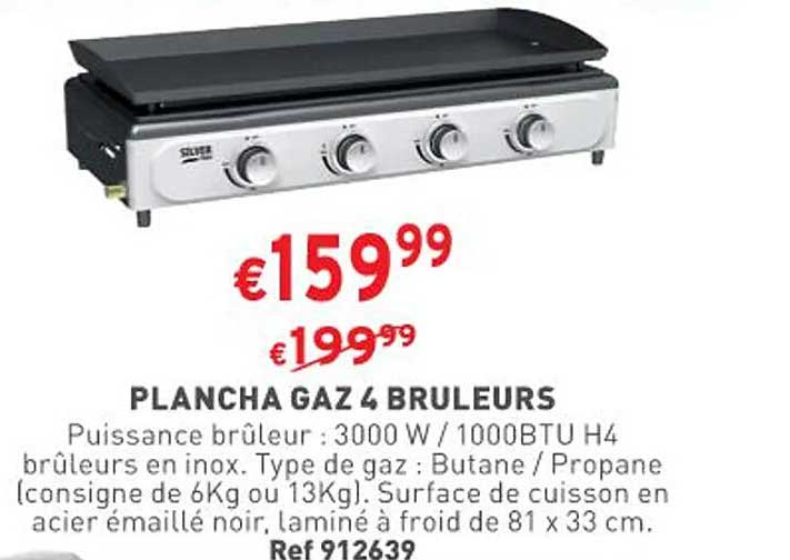 plancha gaz 4 brûleurs