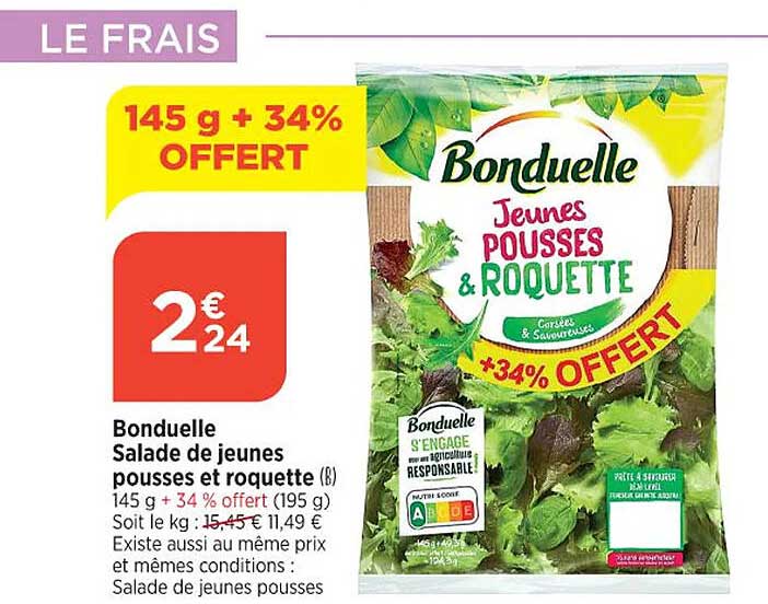 salade de jeunes pousses et roquette bonduelle