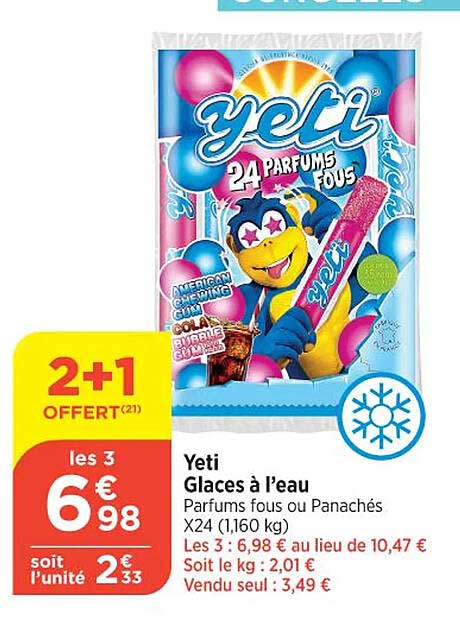 yeti glaces à l'eau