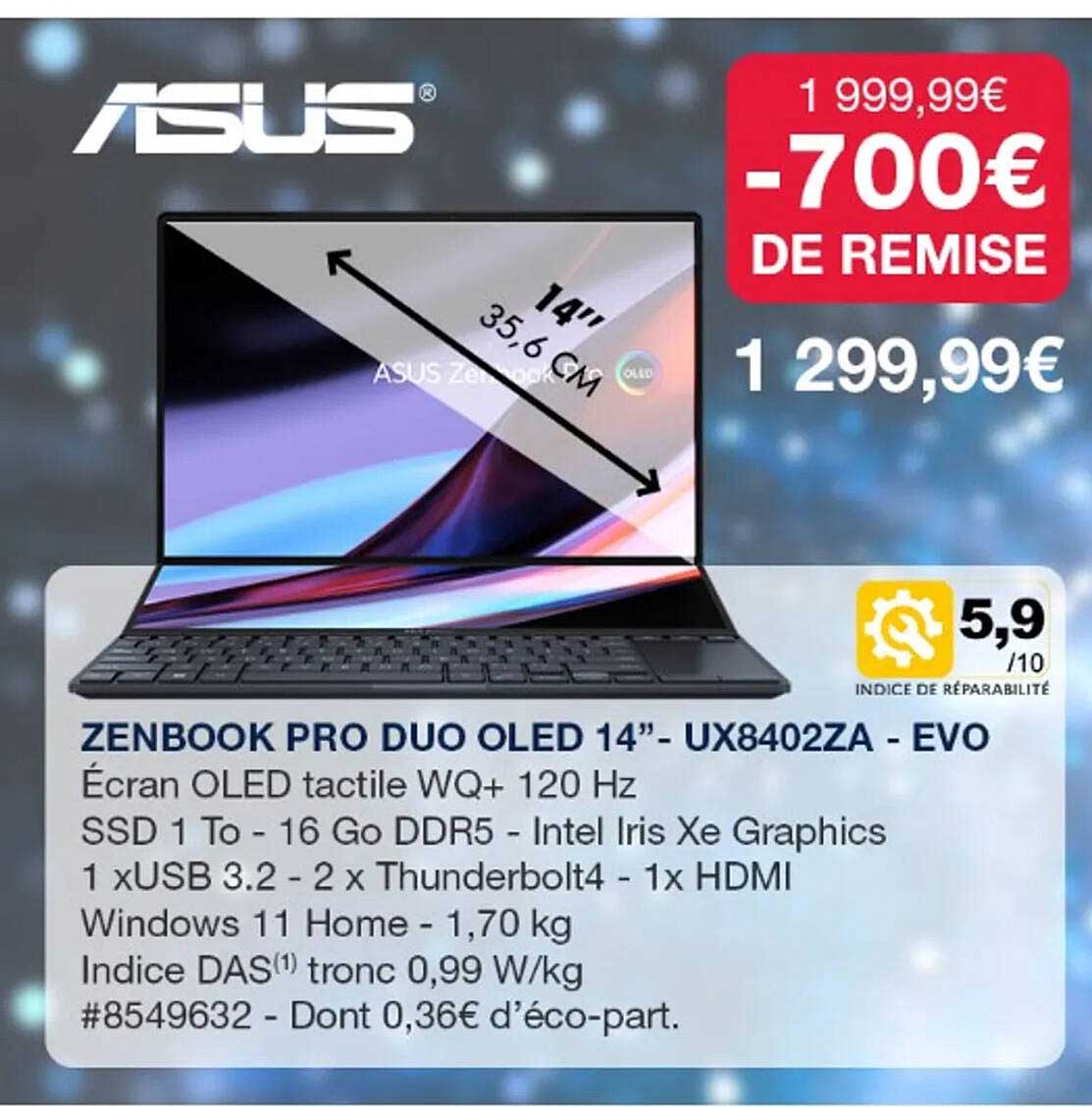 zenbook pro duo oled 14" - ux8402za - evo