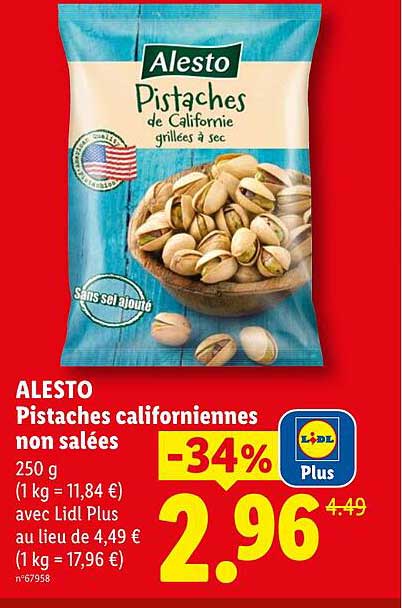 Alesto Pistaches de Californie