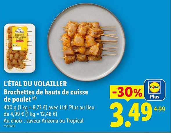 Brochettes de hauts de cuisse de poulet