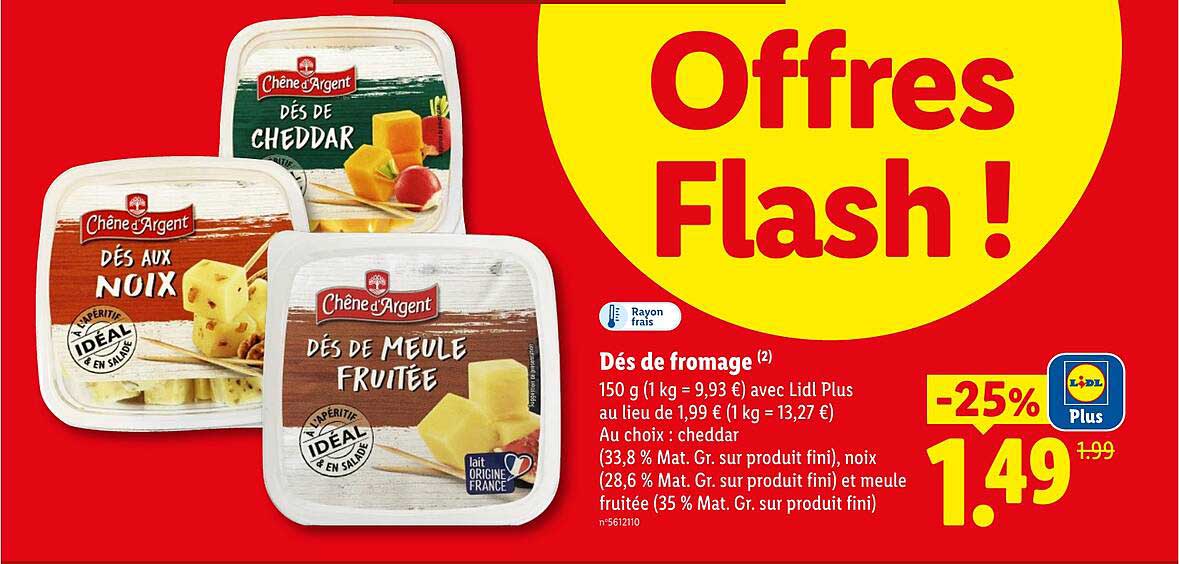 Chêne d'Argent Dés de fromage