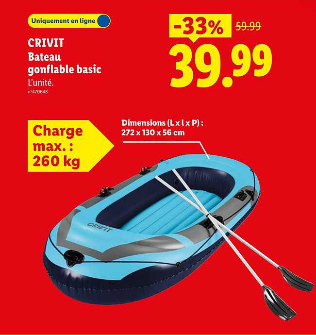 CRIVIT Bateau gonflable basic