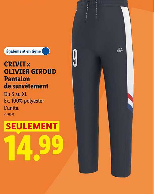 CRIVIT x OLIVIER GIROUD Pantalon de survêtement