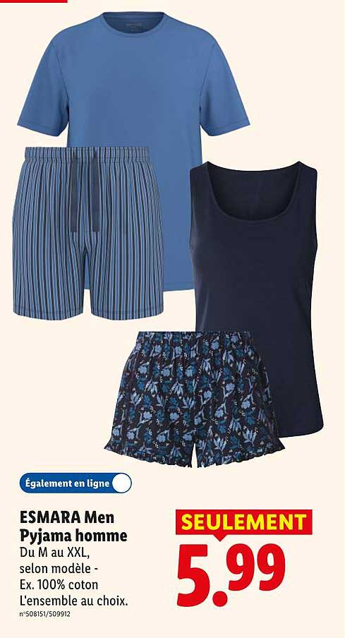 ESMARA Men Pyjama homme