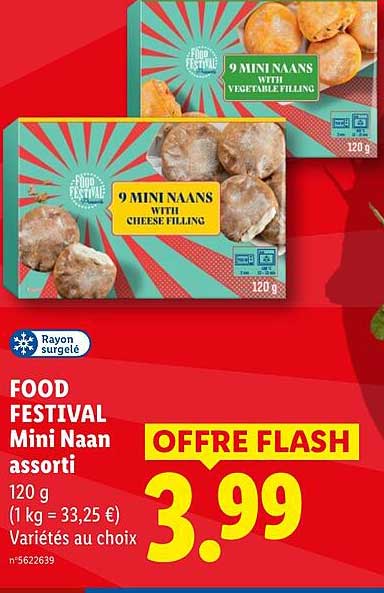 FOOD FESTIVAL Mini Naan assorti
