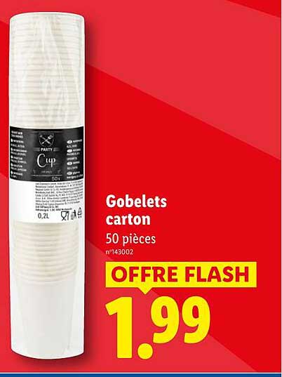 Gobelets carton