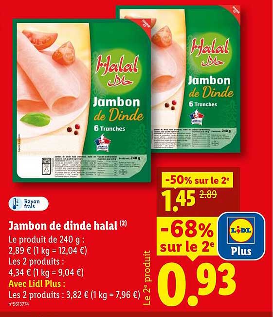 Jambon de dinde halal