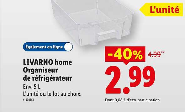 LIVARNO home Organiseur de réfrigérateur