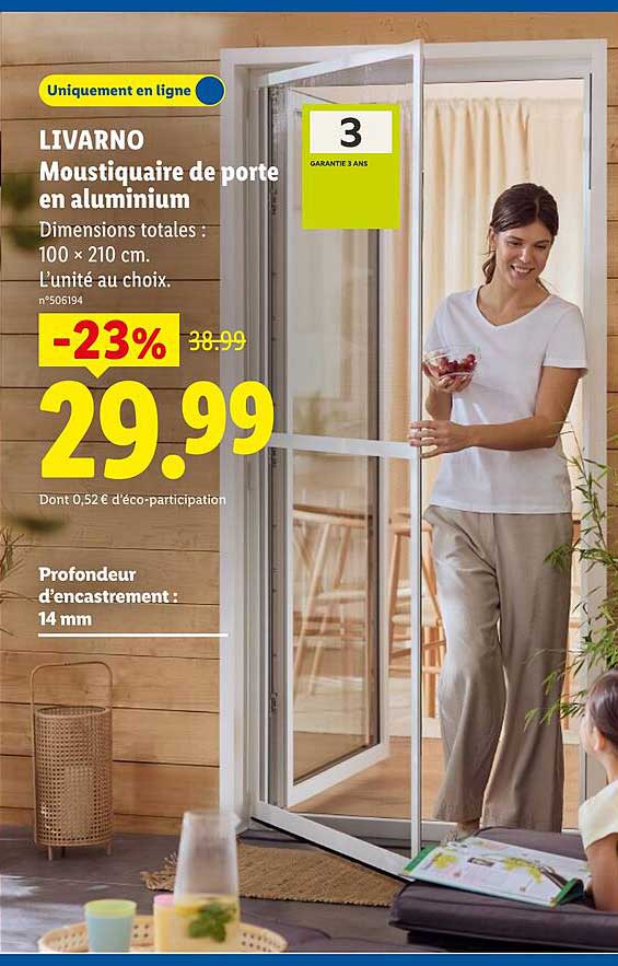 LIVARNO Moustiquaire de porte en aluminium