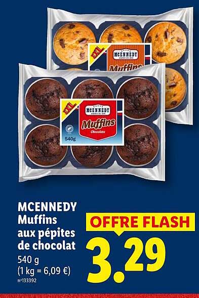 MCENNEDY Muffins aux pépites de chocolat