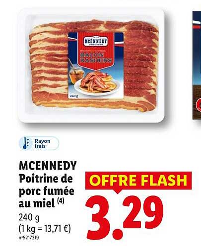 MCENNEDY Poitrine de porc fumée au miel