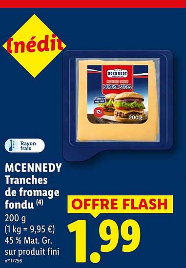 MCENNEDY Tranches de fromage fondu