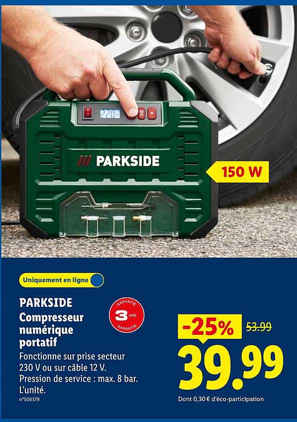 PARKSIDE Compresseur numérique portatif