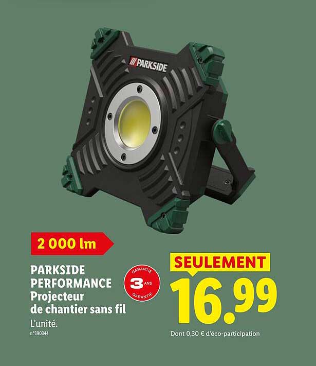 PARKSIDE PERFORMANCE Projecteur de chantier sans fil